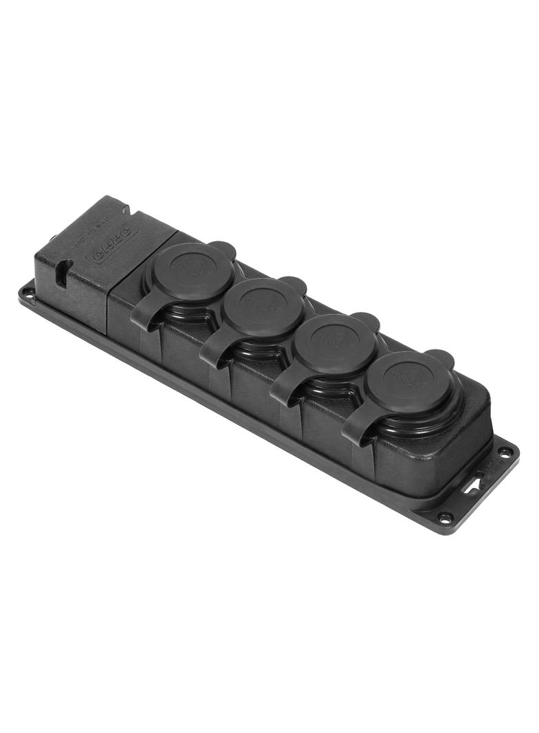 Rozgałęźnik bryzgoszczelny i odporny na uderzenia, IP44, 4 gniazda 2P+Z, 16A, 230V AC, gumowy, uniep OR-AE-13167 ORNO
