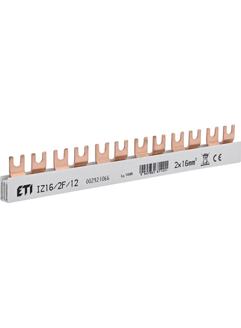 Szyna łączeniowa widełkowa 2P 100A 16mm2 (12mod.) IZ16/2F/12 002921066 ETI