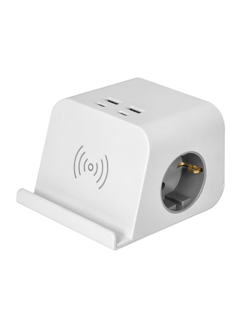 Listwa zasilająca nabiurkowa ładowarką USB śrubowym zaciskiem mocującym i przewodem 1,5m ( OR-AE-132