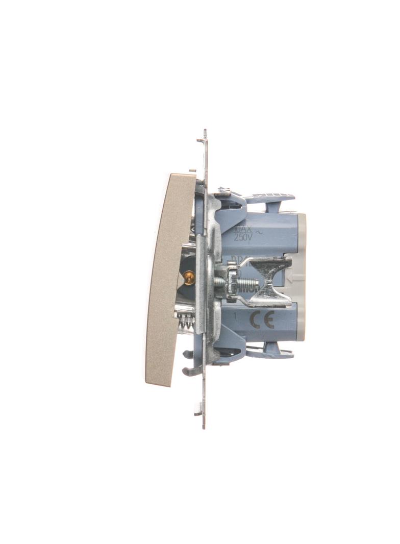 Simon 54 Przycisk pojedynczy zwierny z podświetleniem LED bez piktogramu 10A szybkozłączka złoty mat