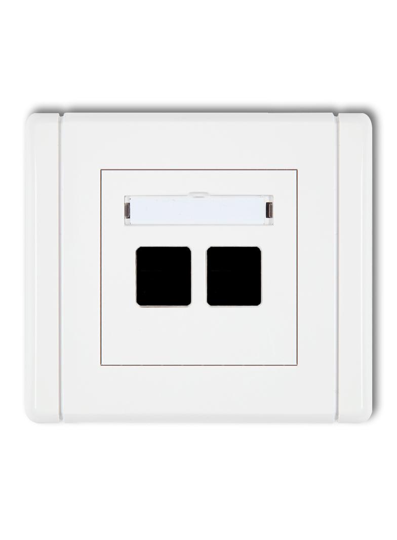 FLEXI Gniazdo multimedialne podwójne bez modułu (standard Keystone) biały