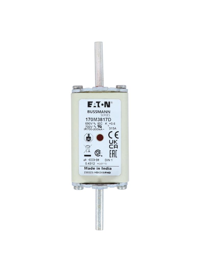FUSE 315A 690V aR DIN 1 HSDNH Wkładka szybka 315A 690V aR DIN 1 podwójny wskaźnik 170M3817D EATON
