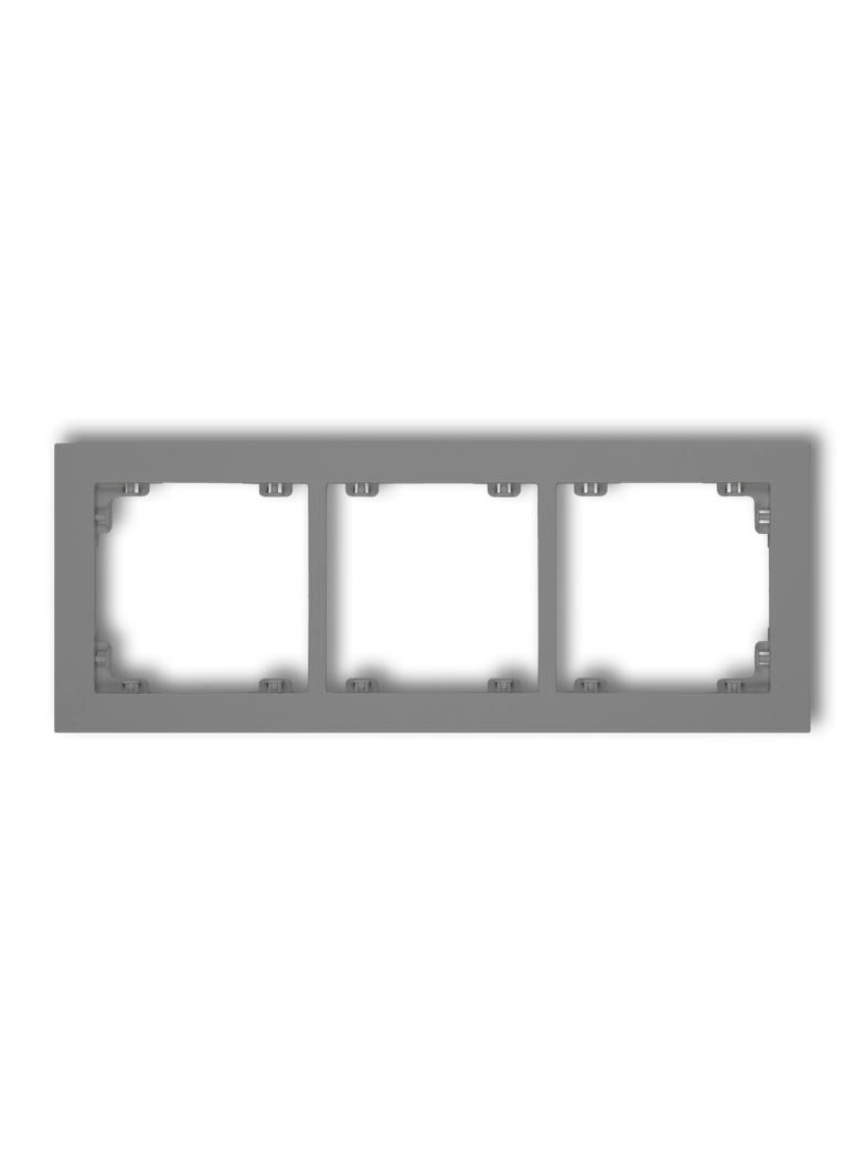 DECO Ramka uniwersalna potrójna z tworzywa szary mat