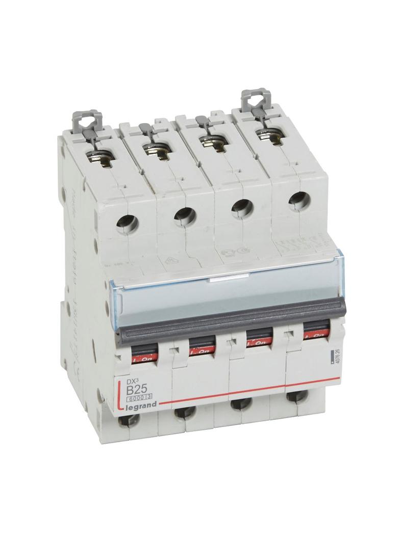 WYŁĄCZNIK NADPRĄDOWY S 304 4P B 25A 6000A SERII DX3, Legrand
