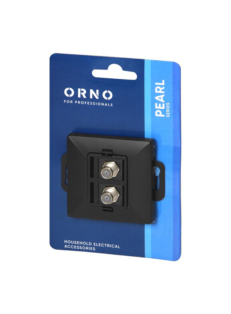 Gniazdo podw. typu F Pearl, TV/F-F1/P2, czarny OR-OE-7714/2/B ORNO