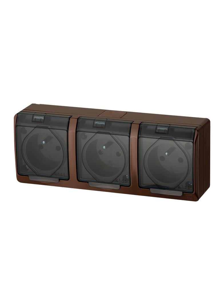 GNT HERMES 3x2P+Z IP44 brąz-dymne