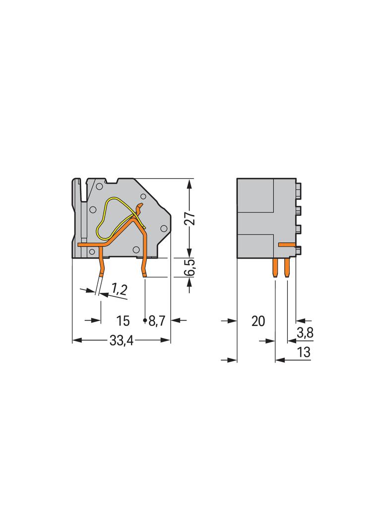 złaczka do płytek drukowanych /50szt./ WAGO