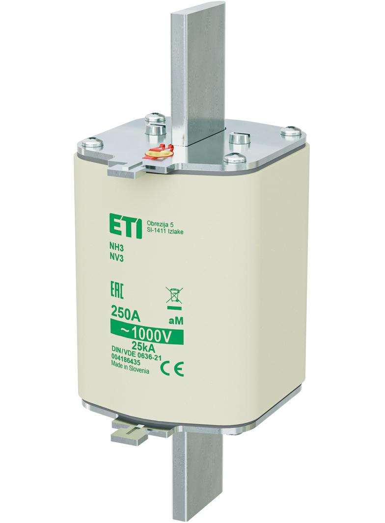 Wkładka topikowa NH silnikowa NH3/85 aM 250A 1000V 004186435 ETI