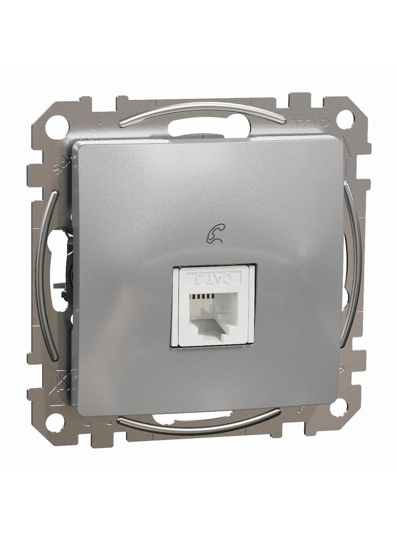 Sedna Design & Elements Gniazdo telefoniczne RJ11 srebrne aluminium SDD113491 Schneider