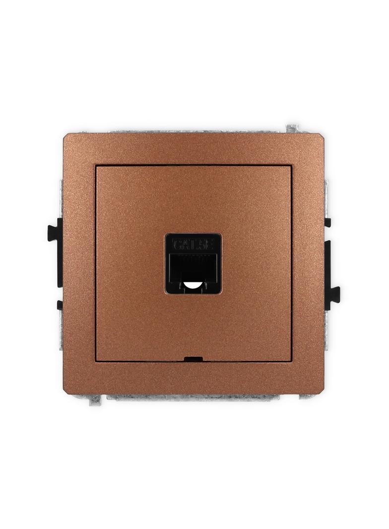 DECO Mechanizm gniazda komputerowego pojedynczego 1xRJ45, kat. 5e, 8-stykowy, bez pola opisowego brą