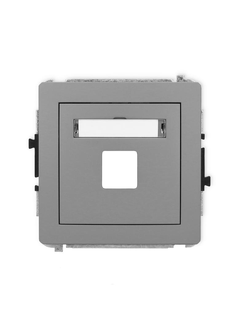 DECO Mechanizm gniazda multimedialnego pojedynczego bez modułu (standard Keystone) szary mat