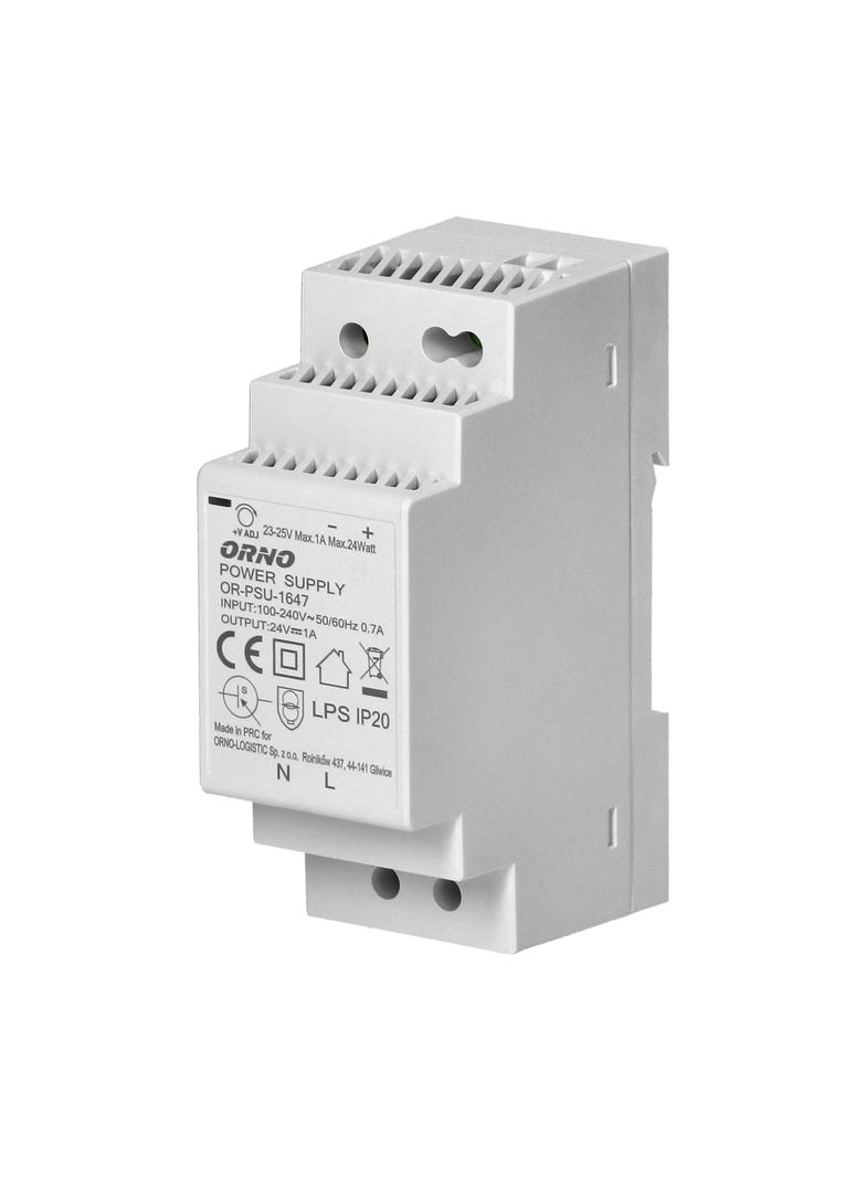 Zasilacz na szynę DIN 24VDC 1A 24W szerokość 2 moduły OR-PSU-1647 ORNO