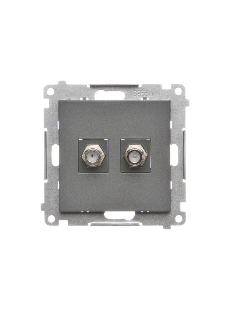 Simon 55 Gniazdo antenowe typu /F/ podwójne Do instalacji indywidualnych Grafitowy mat