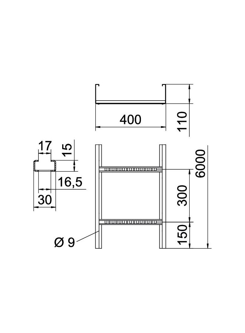 DRABINKA Z PERFOR.BOK.110X400FT