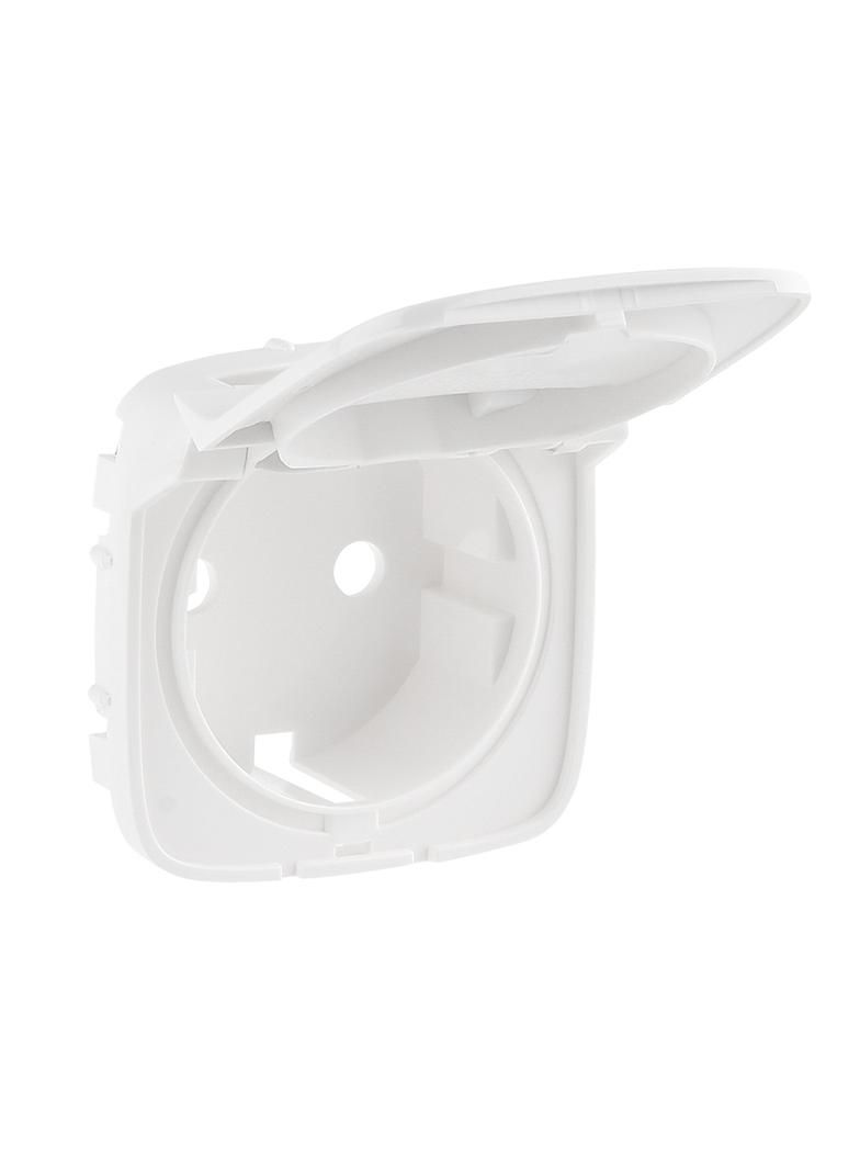 VALENA ALLURE - PLAKIETKA BIAŁA GNIAZDA POJEDYNCZEGO SCHUKO 2P+Z Z KLAPKĄ, Legrand