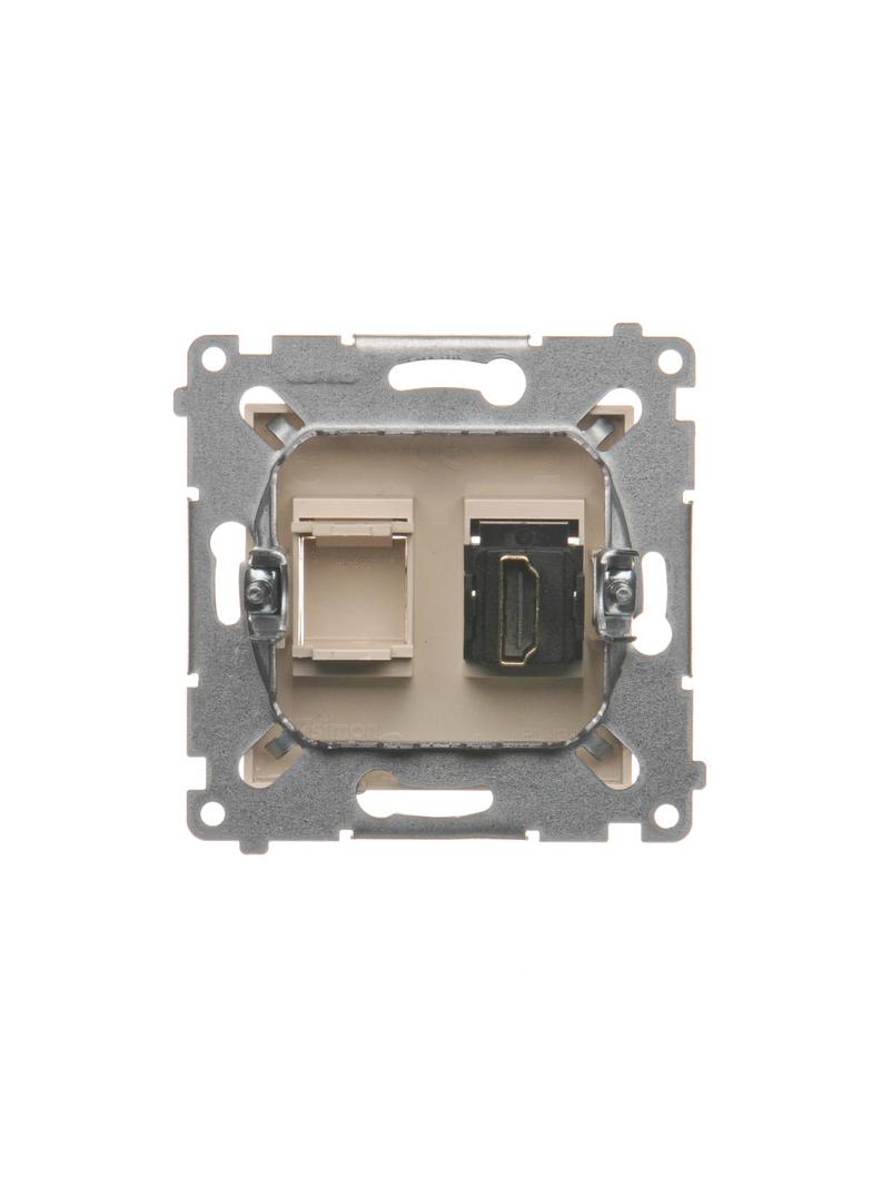 Simon 54 Gniazdo HDMI kremowy