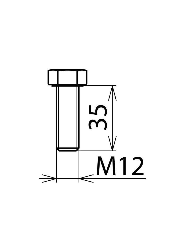 Śruba sześciokątna DIN 933 M12x35 mm stal nierdzewna NIRO