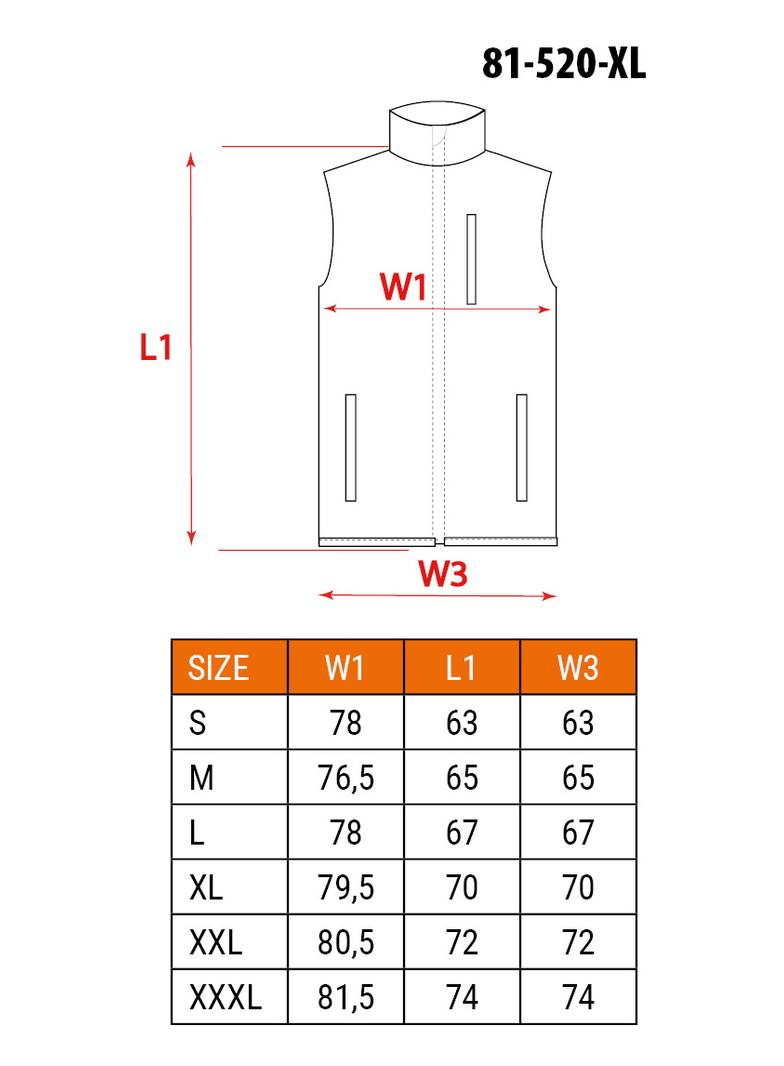 Bezrękawnik roboczy, dwustronny, jedna strona odblaskowa, rozmiar XL/56