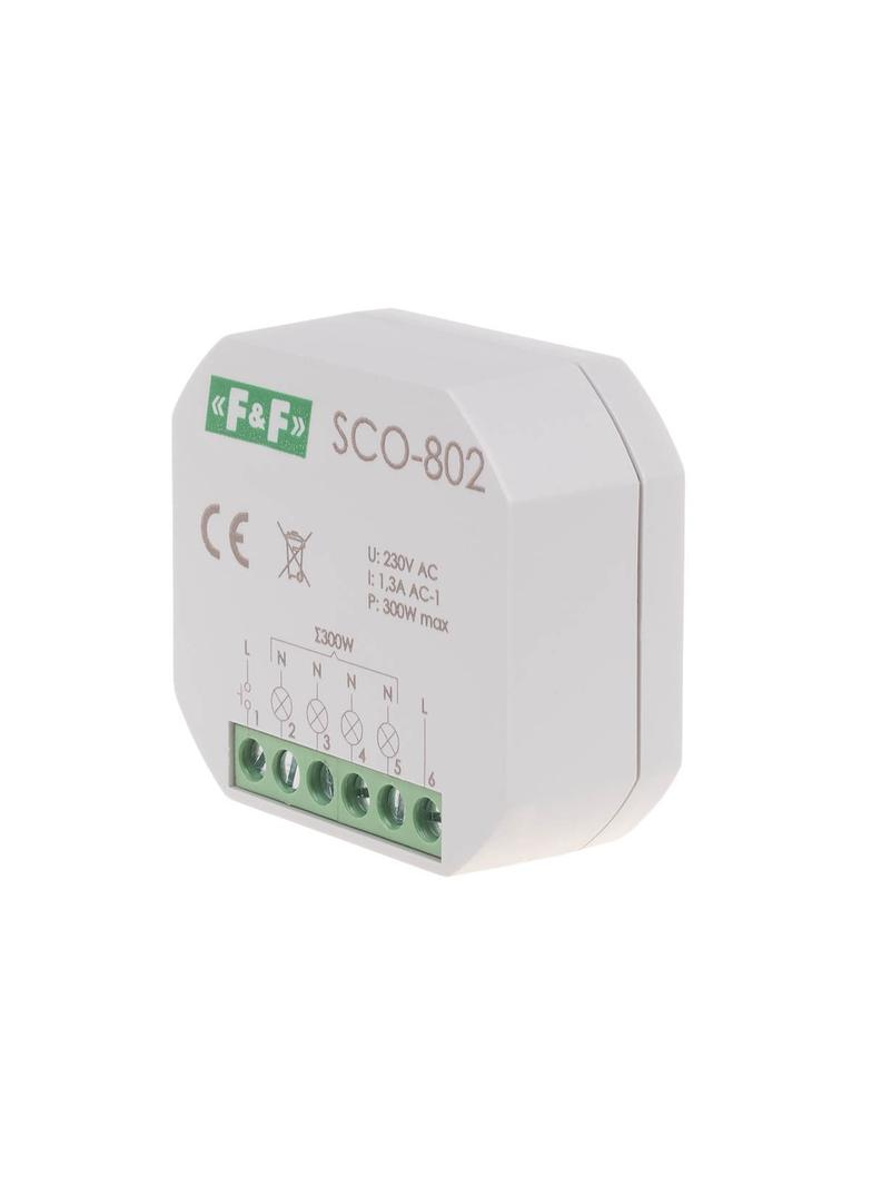 Ściemniacz oświetlenia z pamięcią montaż podtynkowy zasilanie 230V AC 300W SCO-802 F&F