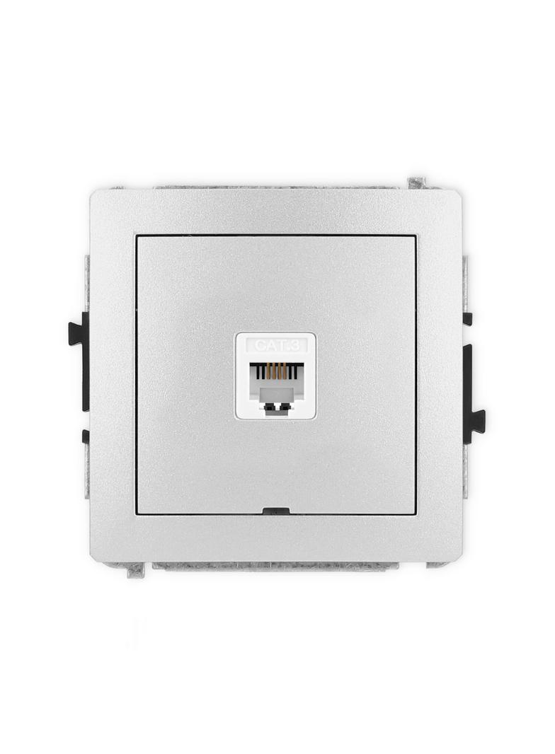 DECO Mechanizm gniazda telefonicznego pojedynczego 1xRJ11, 4-stykowy, beznarzędziowe, bez pola opiso
