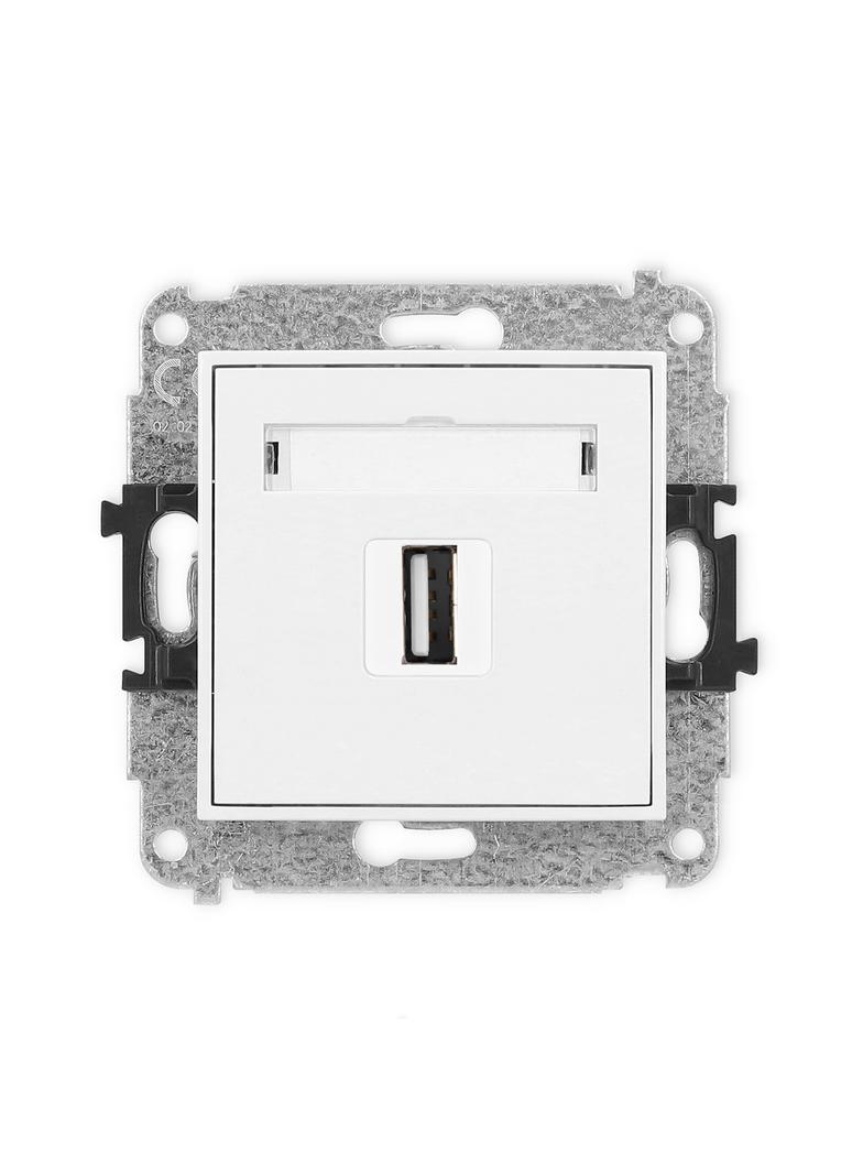 MINI Gniazdo pojedyncze USB A-A 2.0 biały mat 25MGUSB-1 KARLIK