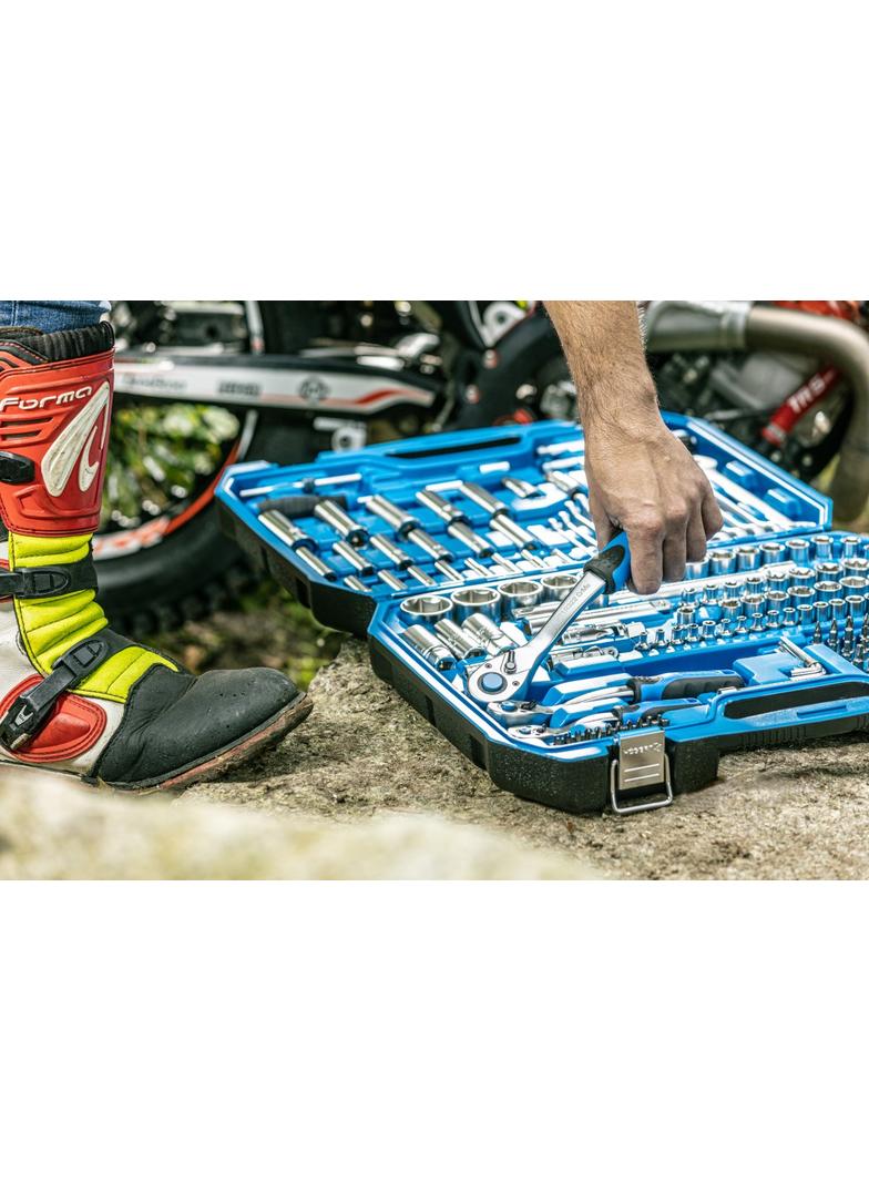 Zestaw narzędzi 222 szt. CrV, 1/4", 3/8", 1/2"