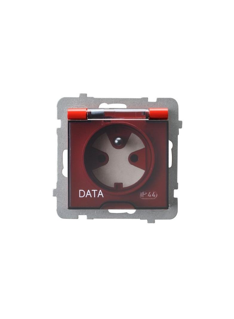AS Gniazdo bryzgoszczelne z uziemieniem DATA z kluczem uprawniającym IP-44 wieczko przezroczyste - k