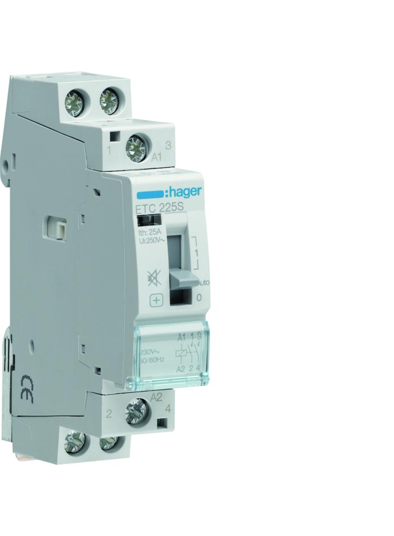 Stycznik modułowy taryfowy Dzień/Noc cichy 230V AC 2Z 25A AC-7A B ETC225S HAGER