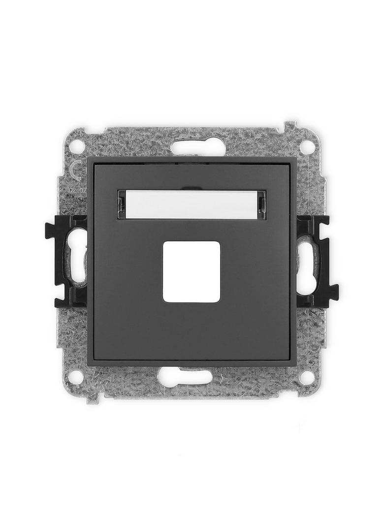 ICON Mechanizm gniazda multimedialnego pojedynczego bez modułu (standard Keystone) grafitowy mat