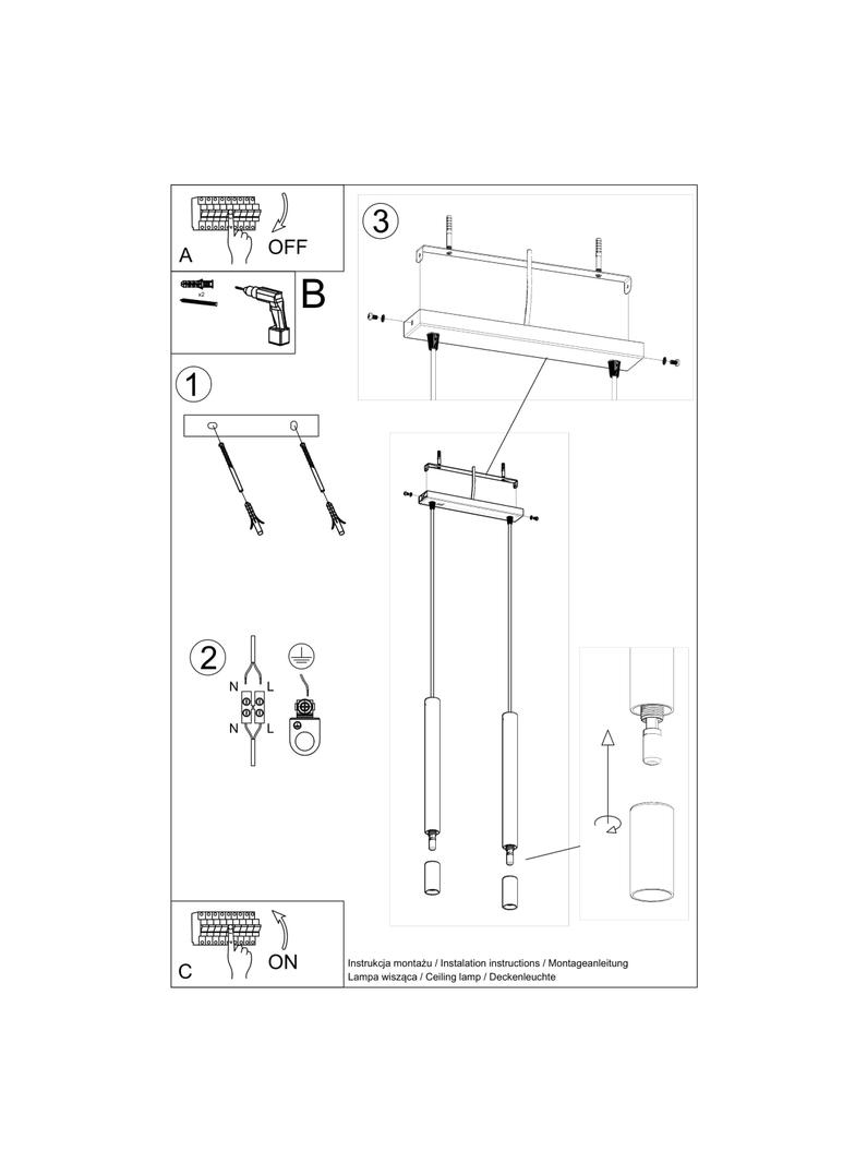 Sollux Lampa wisząca WEZYR 2 czarna SL.0961