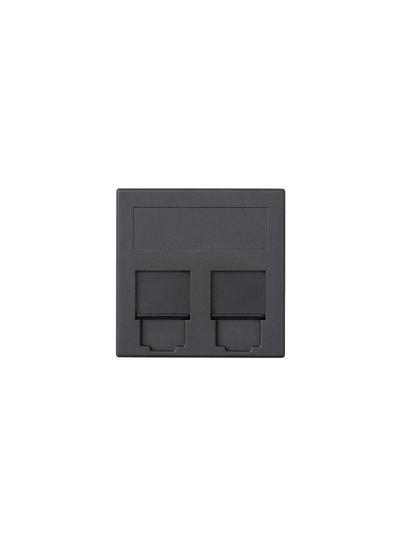 Simon Connect Płytka S500 2x RJ z osłonami INFRA+ szary grafit