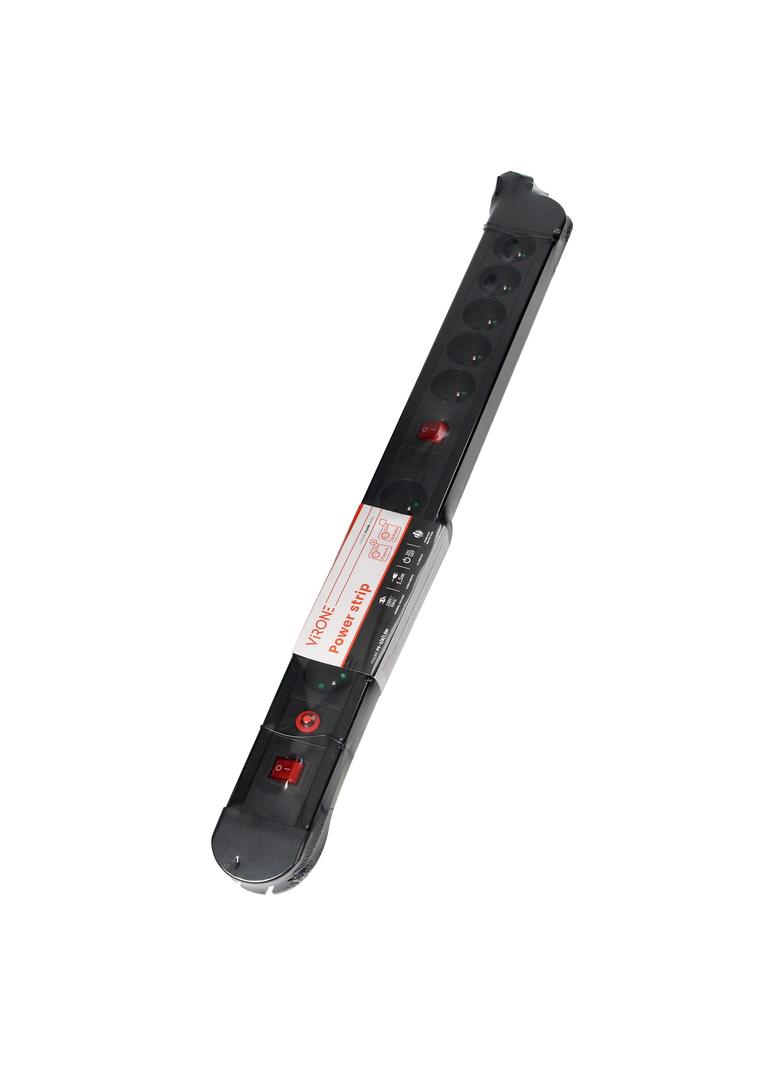 Listwa zasilająca 10 gniazd kabel 3x1,5mm2 długość 1,5m 2xWyłącznik podświetlany dwutorowy PS-3/B/1,