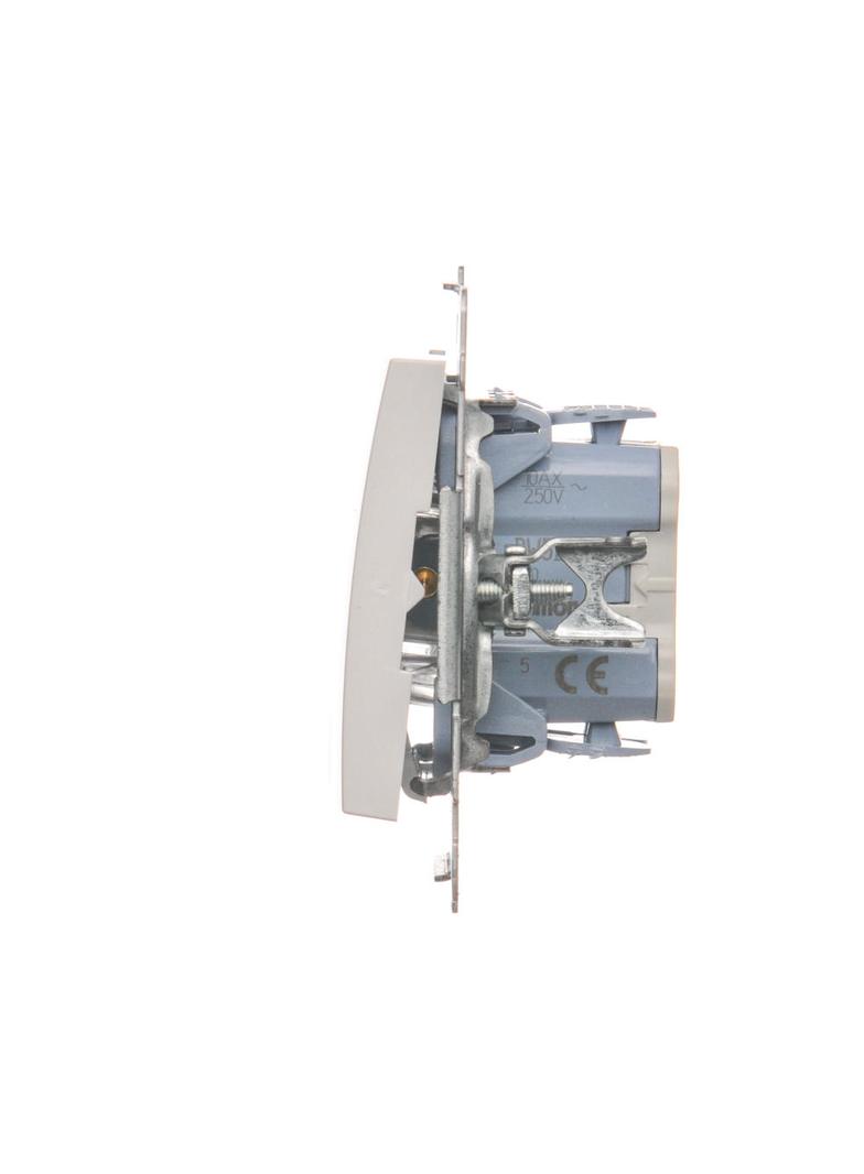 Simon 54 Łącznik świecznikowy z podświetleniem LED i do wersji IP44 10A 250V szybkozłączka biały *Posiada wkładkę DU1W DW5BL.01/11 KONTAKT