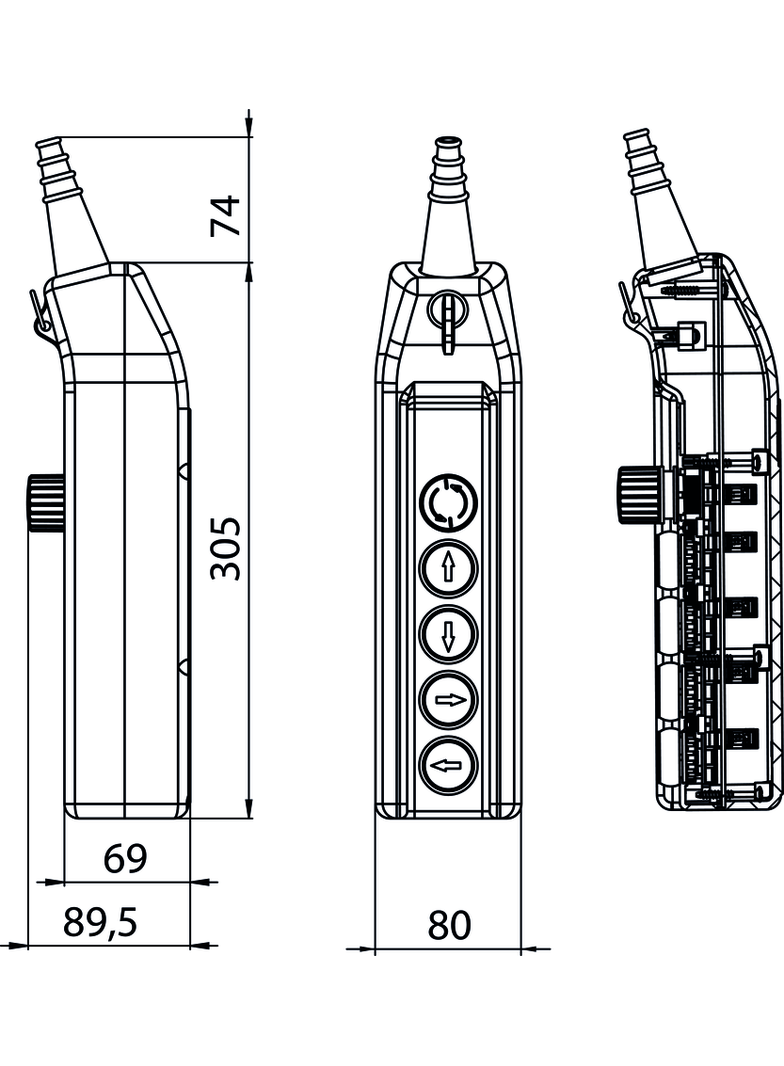 KASETA STEROWNICZA SUWNICOWA   B-1NC+4X1NO