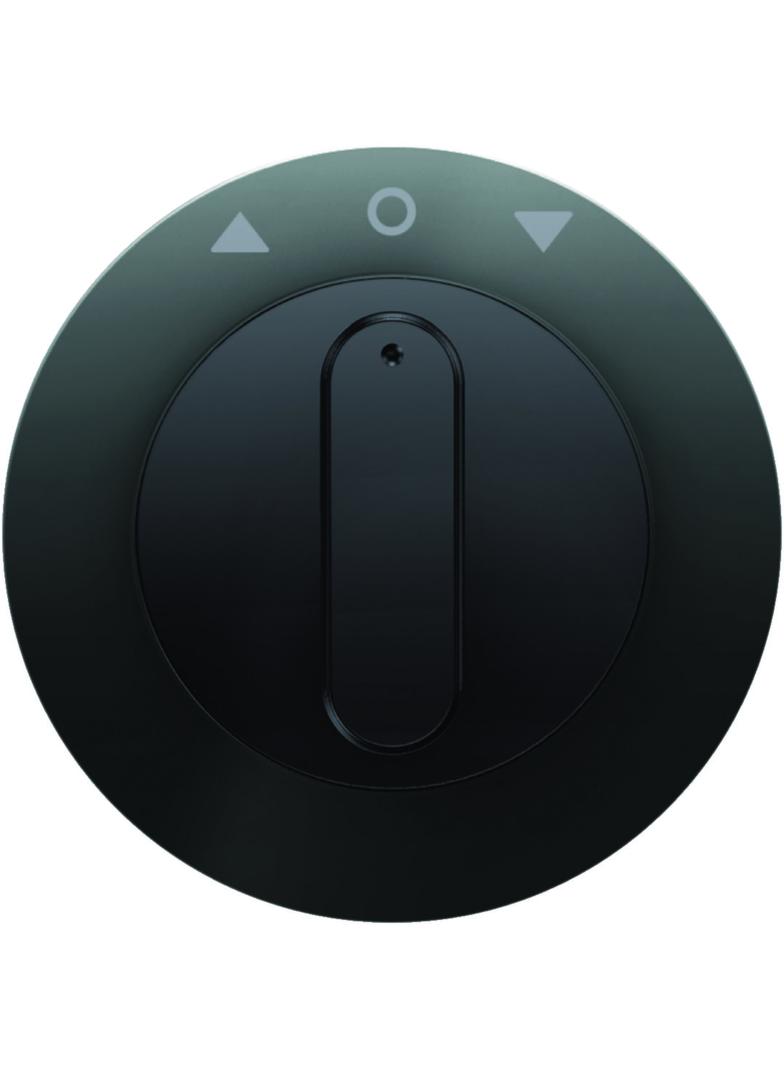 R.x Płytka czołowa z pokrętłem do łącznika żaluzjowego obrotowego, czarny