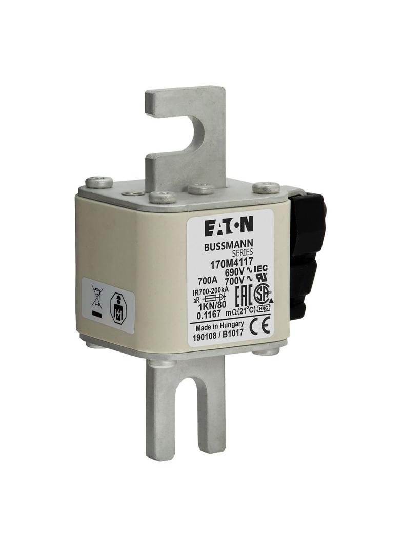 700A 690V 1KN/80 aR INDICATOR FUSE Wkładka szybka 700A AC 690V DIN 1 53x69x108 mm aR DIN 170M4117 EA