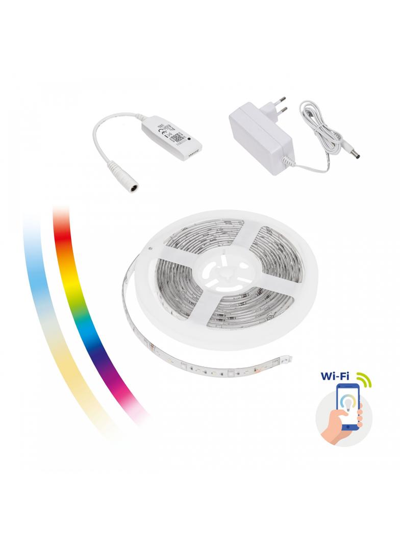 ZESTAW PASEK LED 17W/5m RGBW+CCT+DIMM (5m rolka) w silikonie+kontroler+zasilacz Wi-Fi Spectrum SMART