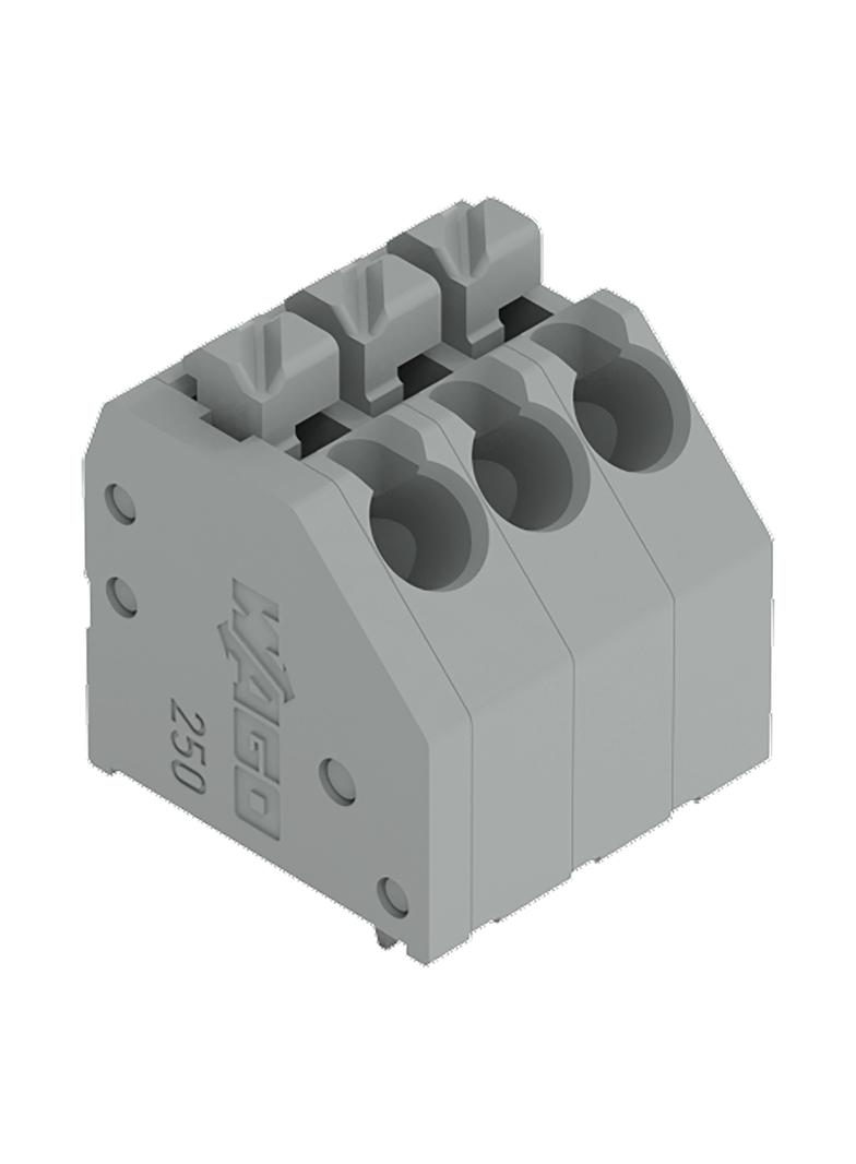 Listwa zaciskowa do płytek drukowanych 3-biegunowa szara raster 3,5mm /100szt./ 250-203 WAGO