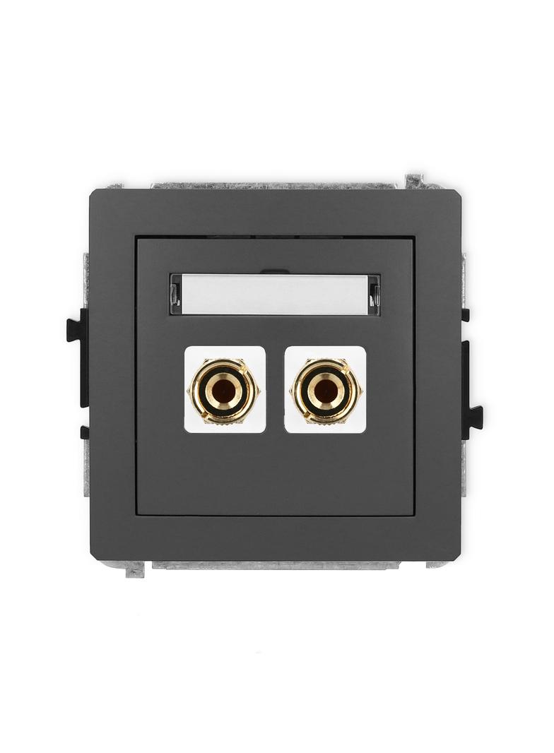 DECO Mechanizm gniazda głośnikowego pojedynczego (typu banan - czerwony i czarny, pozłacany, 4 mm2,