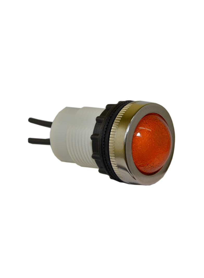 Lampka D22MPB 24V-230V metalowa żółta