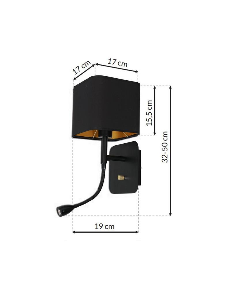 Milagro kinkiet Napoli E27 + LED 1W 90lm 4000K czarno/złoty ML6366