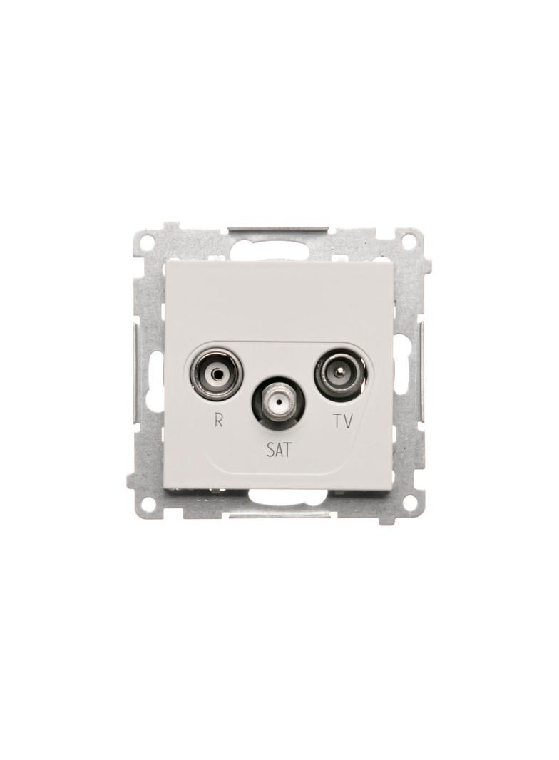 Simon 55 Gniazdo antenowe R-TV-SAT końcowe/zakończeniowe 1x Wejście: 5 MHz÷2,4 GHz Jasnoszary mat
