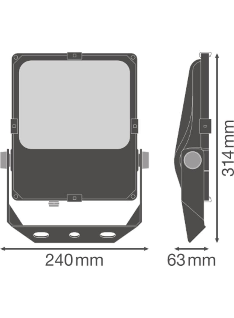 Naświetlacz FLOOD LED PERFORMANCE 50W 3000K ASYM 55x110 black