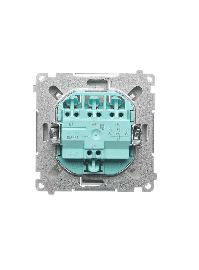 Simon Basic Przycisk potrójny 10A 250V szybkozłączka satynowy BMP31.01/29 KONTAKT