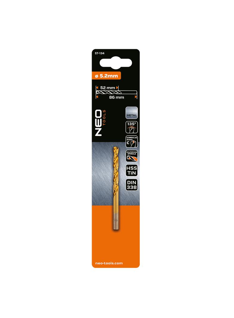 Wiertło do metalu HSS-TiN, 5.2 mm