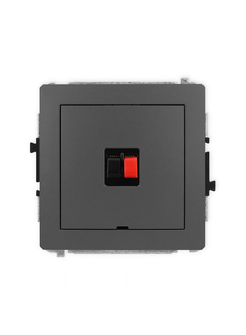 DECO Mechanizm gniazda głośnikowego pojedynczego, bez pola opisowego grafitowy mat