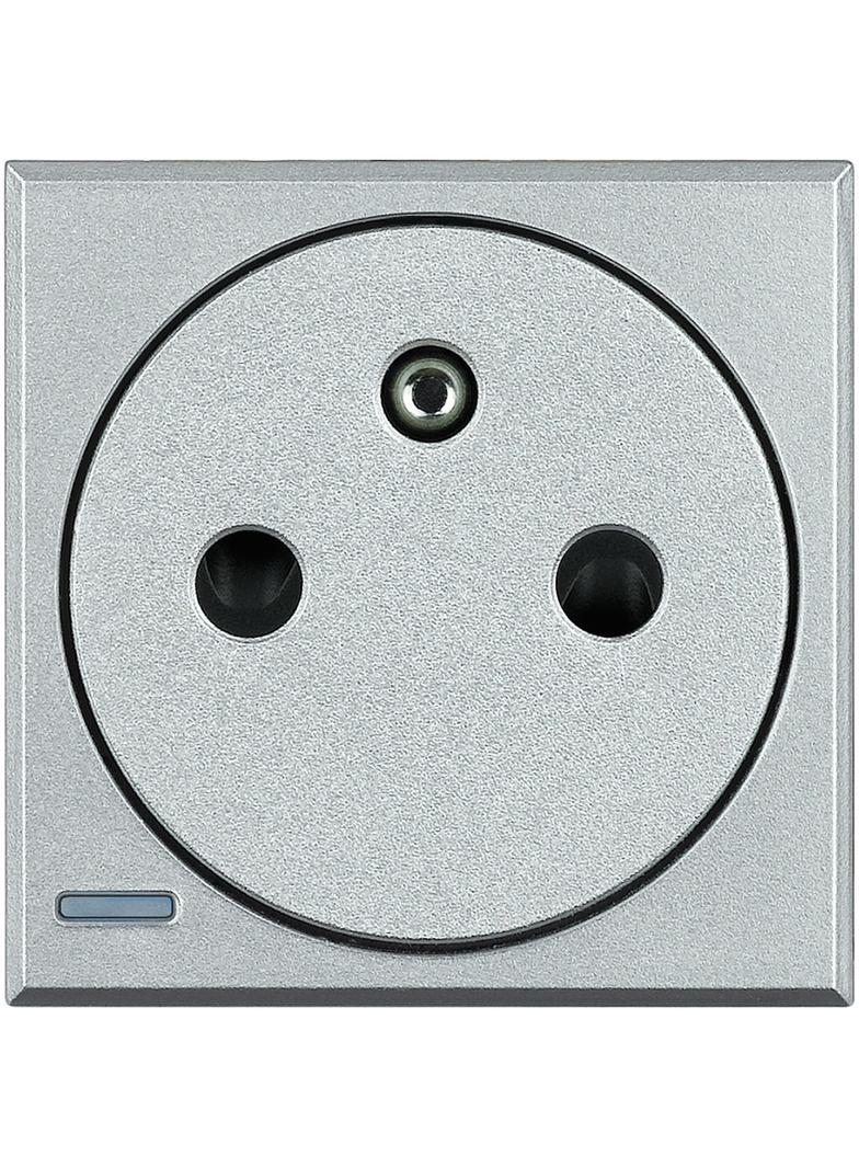 AXOLUTE - GNIAZDO 2P+Z 16A PŁASKIE ALUMINIUM (AUTOZACISKI), Bticino