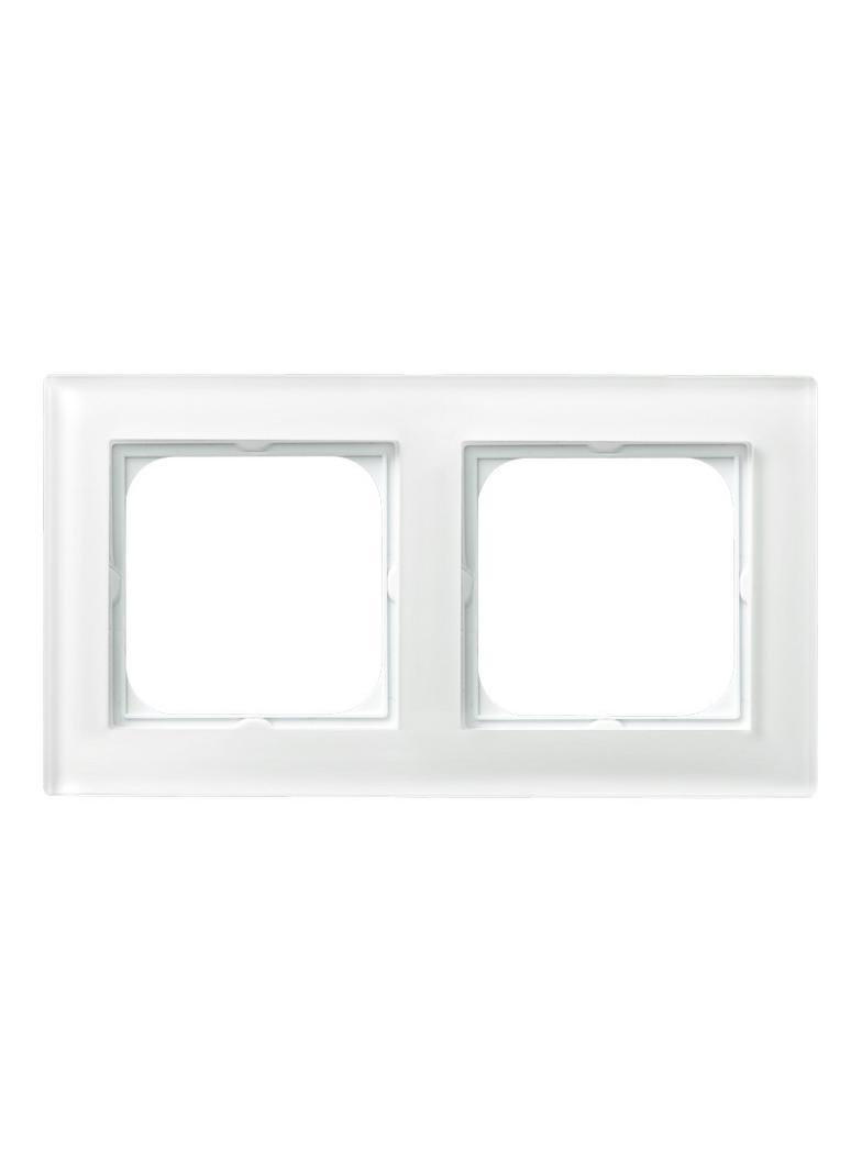 SONATA Ramka podwójna - kolor białe szkło R-2RG/31