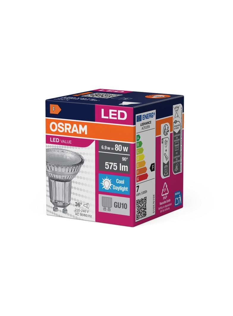 Żarówka LED VALUE PAR16 80 36 6,9W/865 GU10 575lm 4058075096684 LEDVANCE
