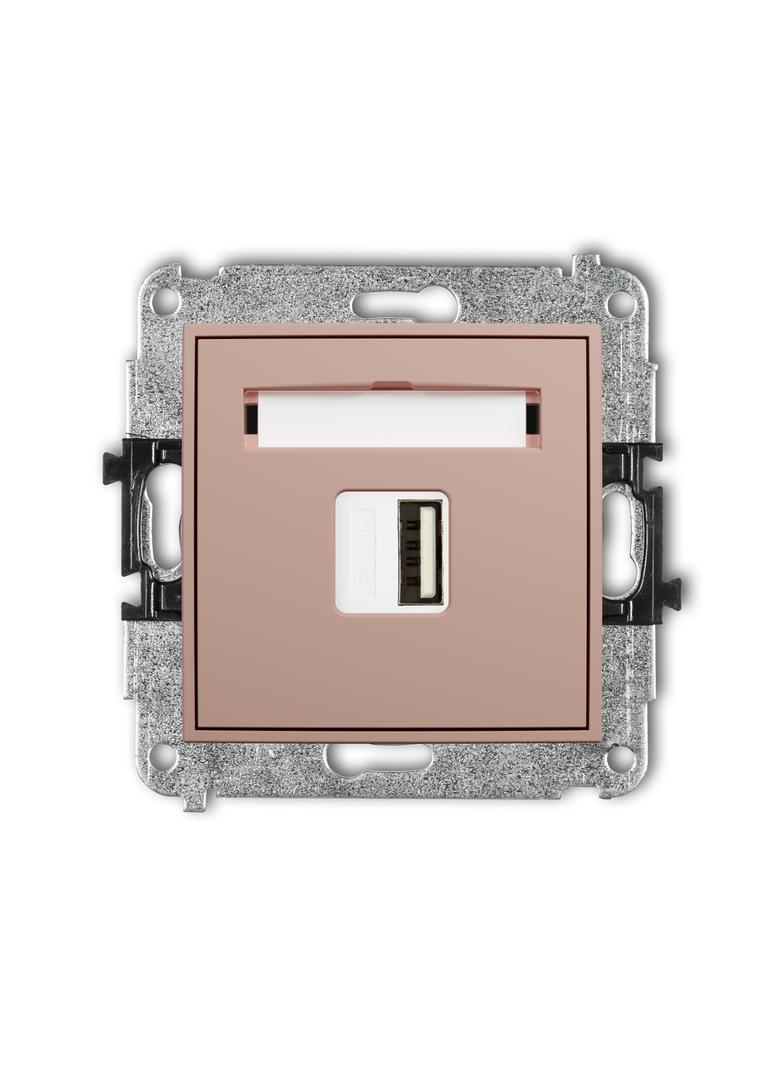 ICON Mechanizm ładowarki USB pojedynczej USB A, 5W max., 5V, 1A łososiowy